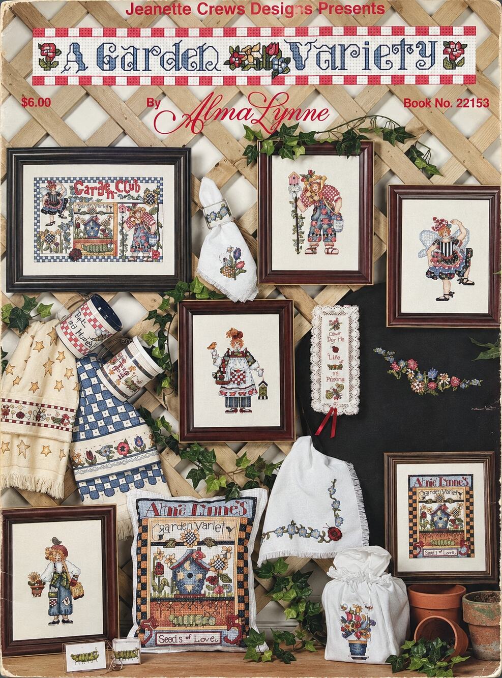 Janette Crews A Garden Variety Counted Cross Stitch Alma Lynne 22153 16 Patterns